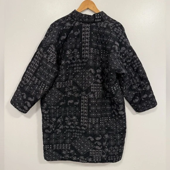 Johnny Was Workshop Ruth Quilted Kimono Jacket Coat Black XL - Picture 13 of 16